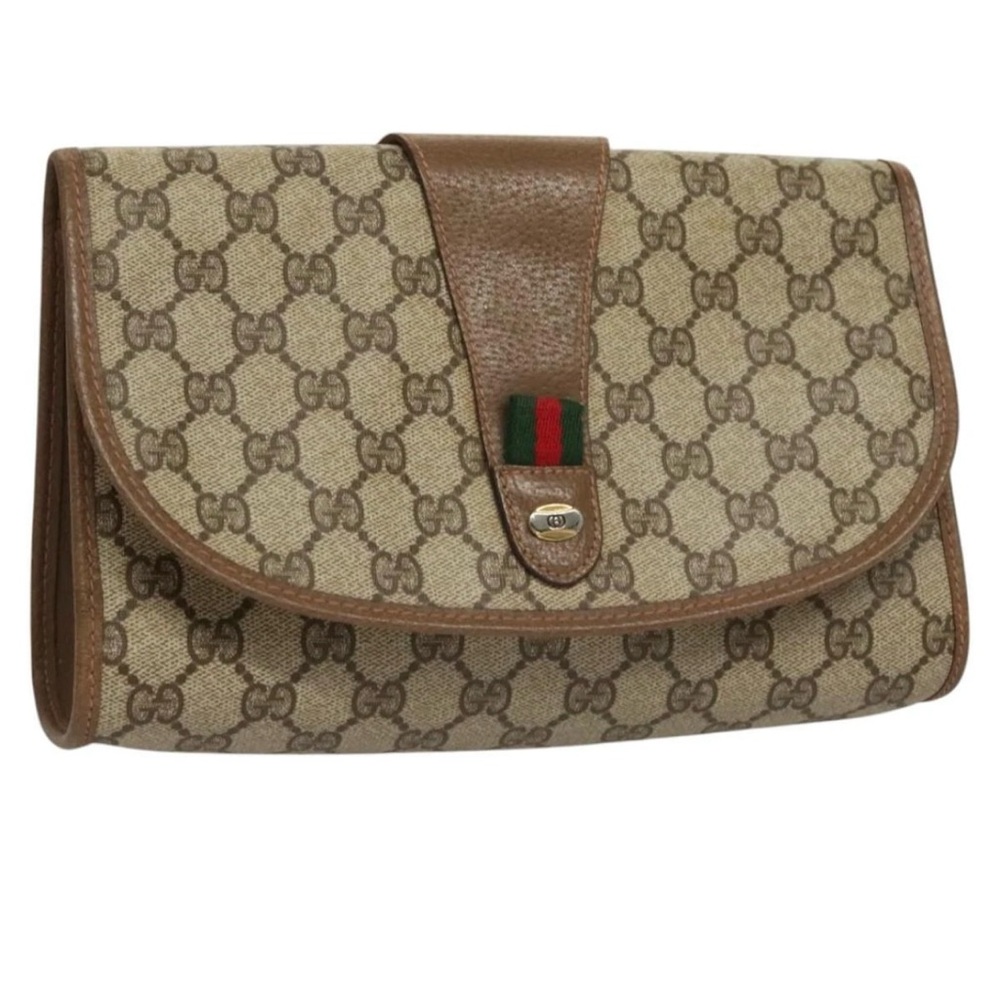 GUCCI GG Supreme Web Sherry Line Clutch/Crossbody Bag PVC 

CONDITION: RANK A
